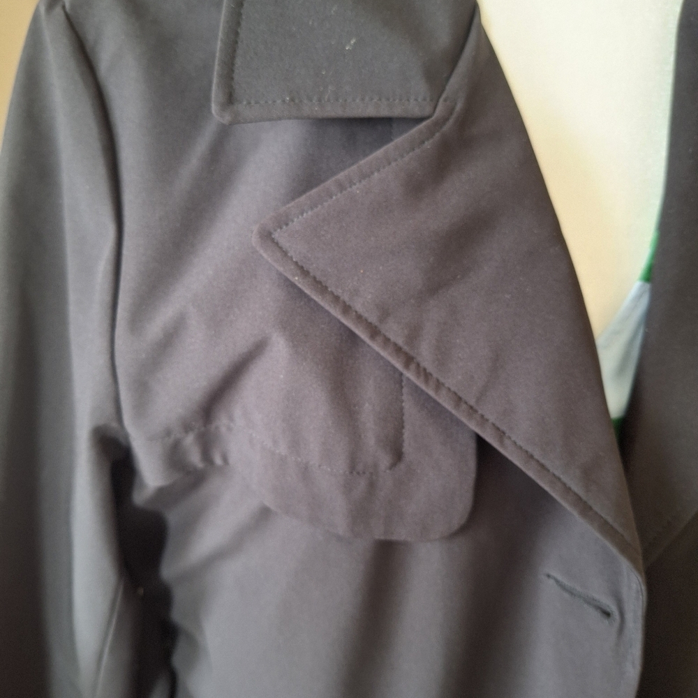 Time And Tru Black Belted Short Trench Coat Size L - Picture 3 of 7